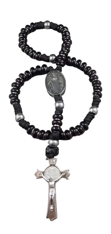 LARGE STRONG CORD ROSARY WITH OUR LADY MEDIATRIX OF ALL GRACES THEME