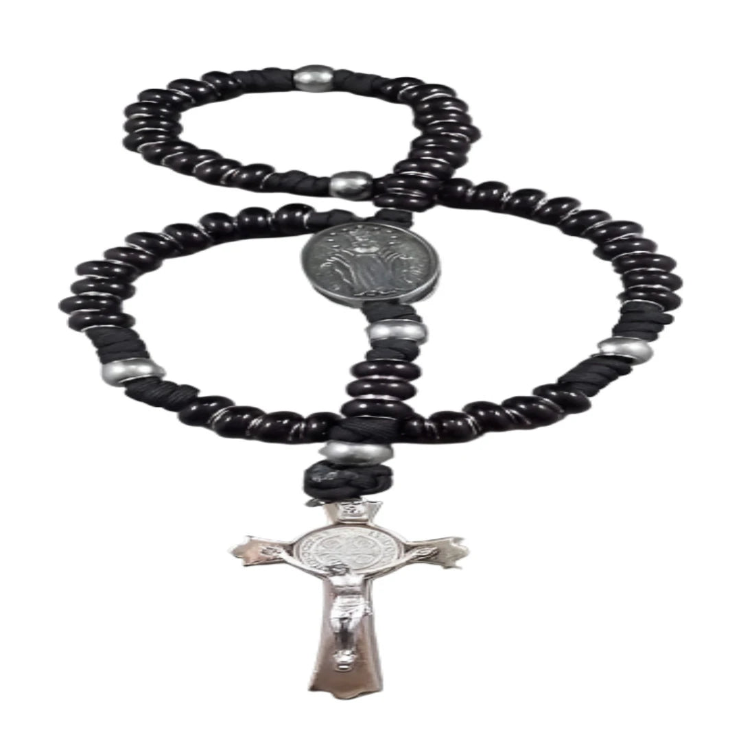 LARGE STRONG CORD ROSARY WITH OUR LADY MEDIATRIX OF ALL GRACES THEME