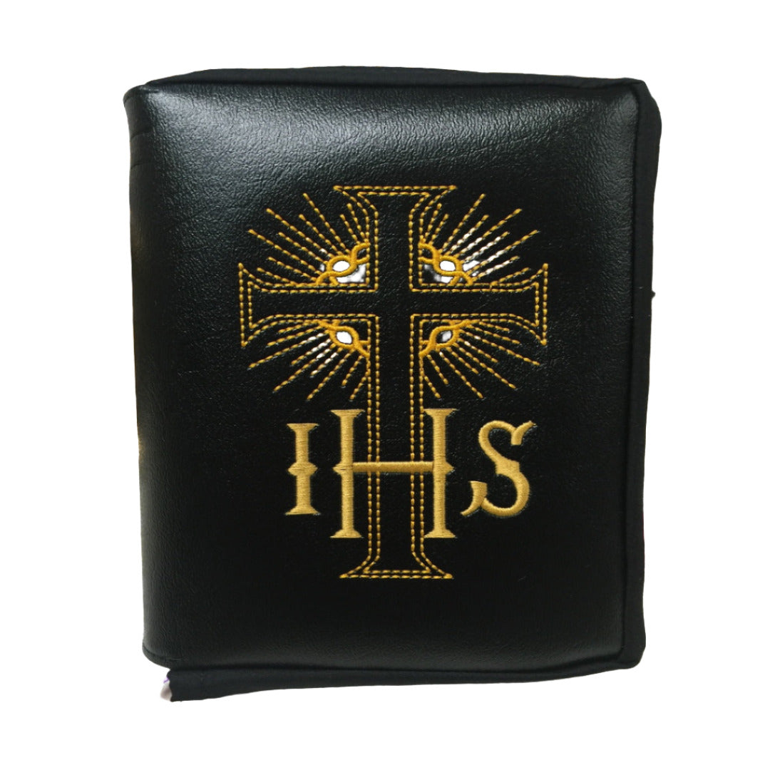 IHS CROSS BLACK MISSAL COVER