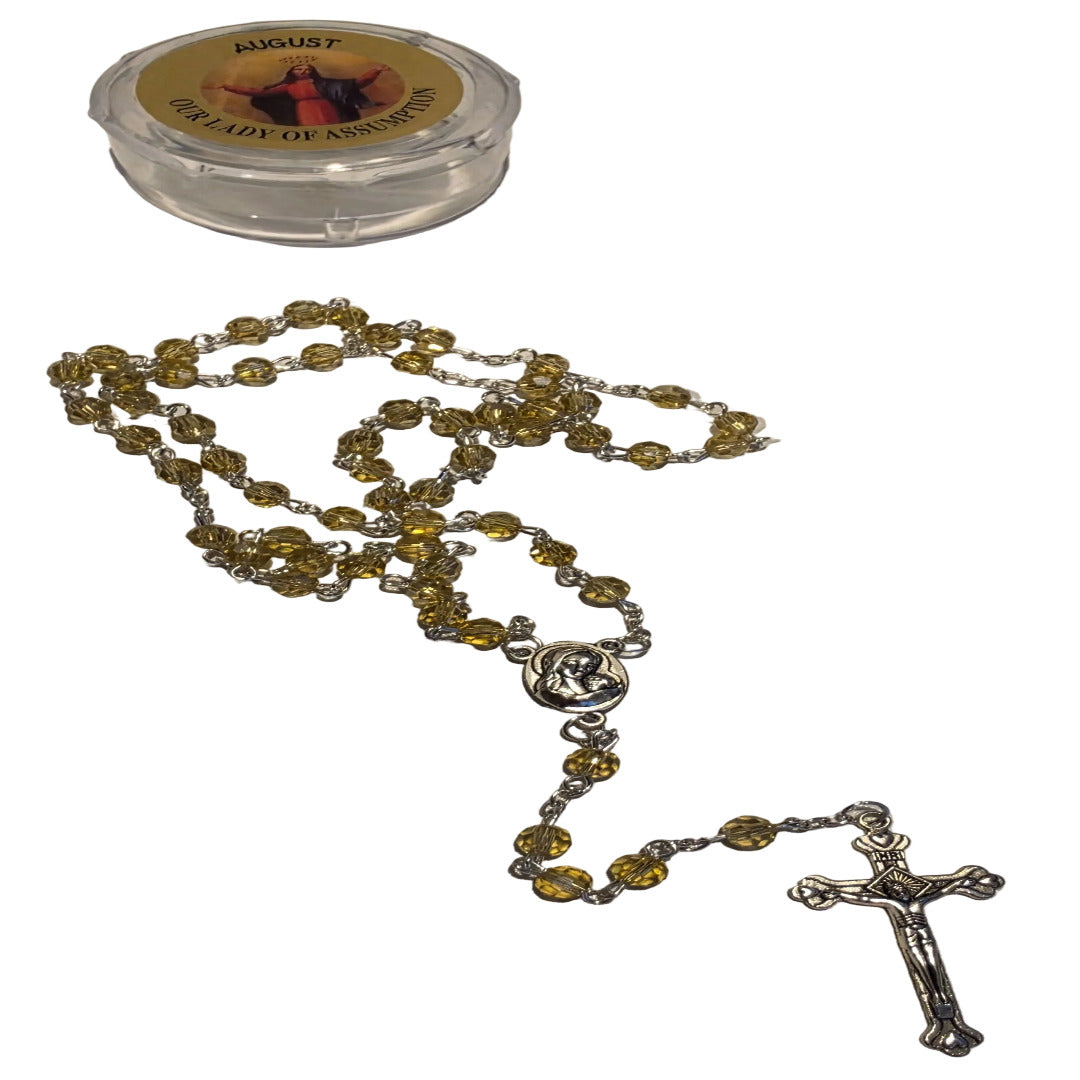 GEMSTONE SILVER ROSARY - AUGUST