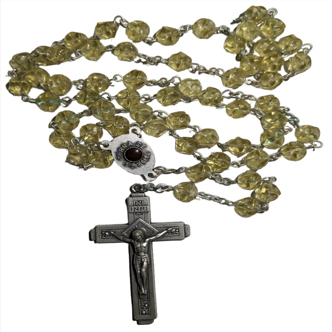 YELLOW CRYSTAL BEADS ROSARY