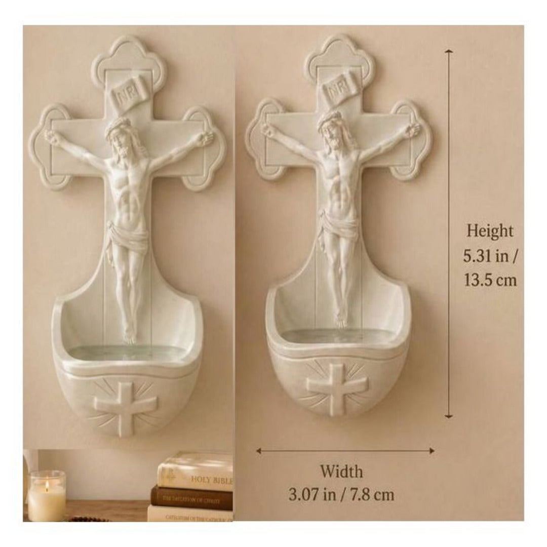 HOLY WATER FONT CRUCIFIX PLASTIC