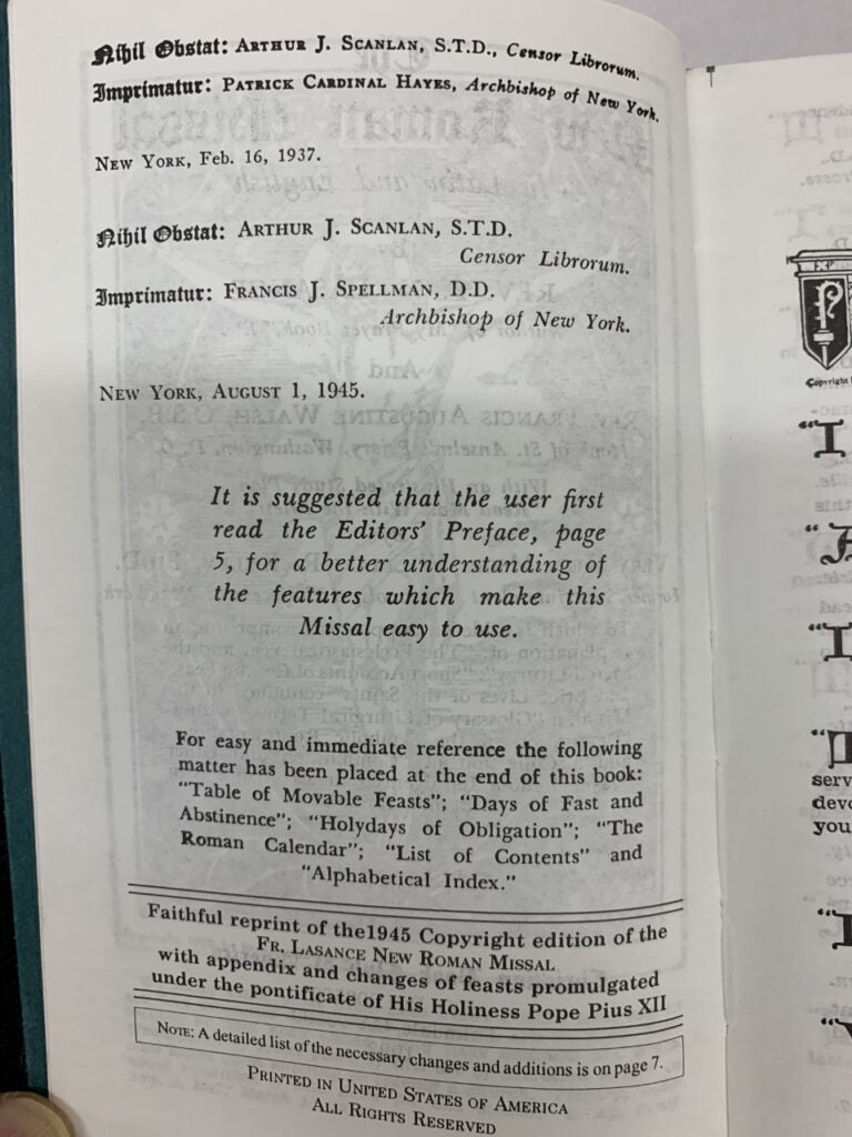 THE NEW ROMAN MISSAL FATHER LASANCE