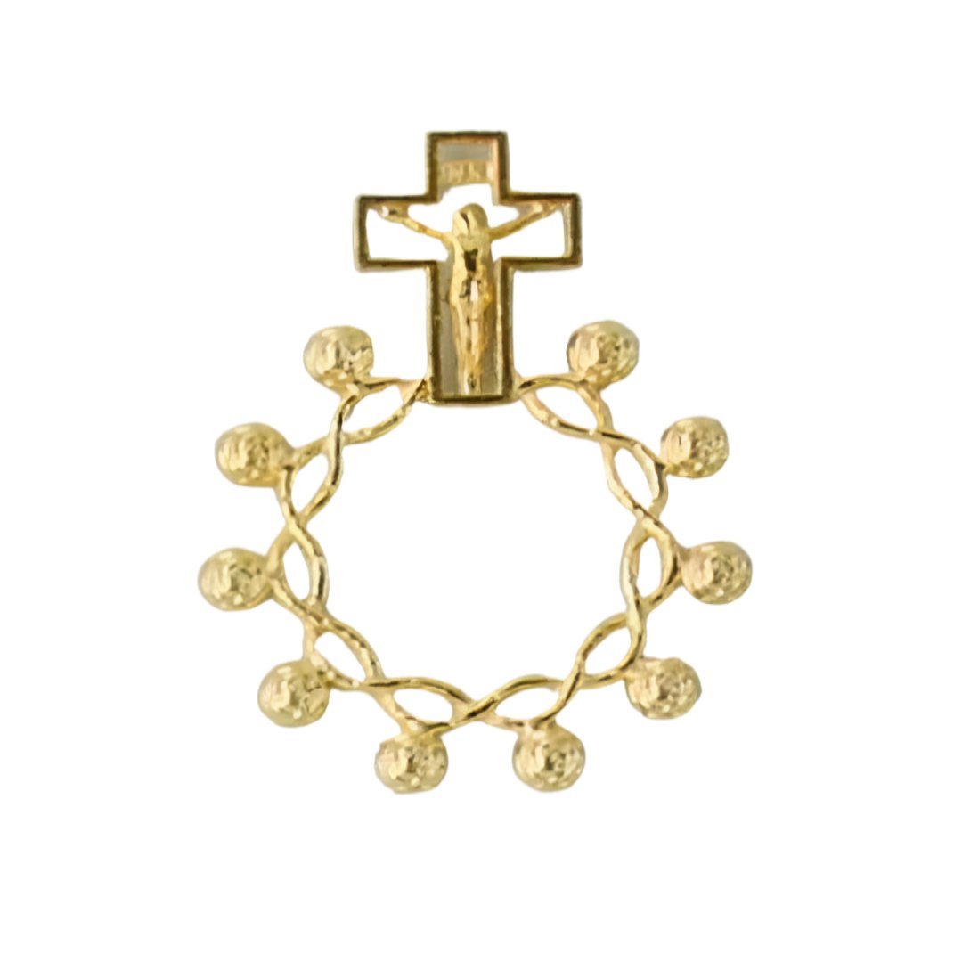 ROSARY RING IN METAL GOLD