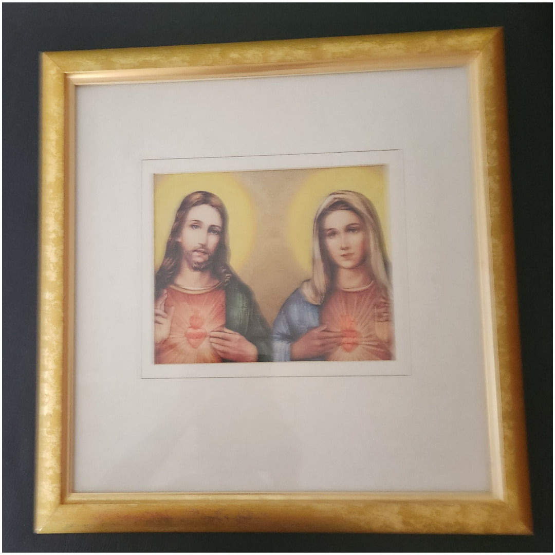 TWIN HEARTS IN GOLD FRAME