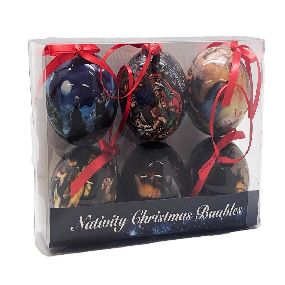 CHRISTMAS ORNAMENT BAUBLES -SET OF 6