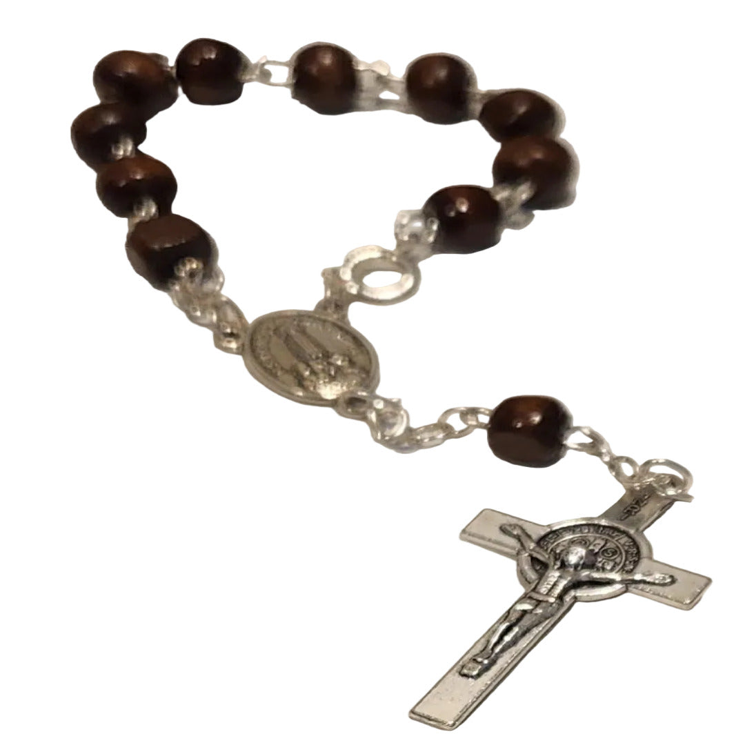 BRACELET ROSARY IN WOOD BEADS
