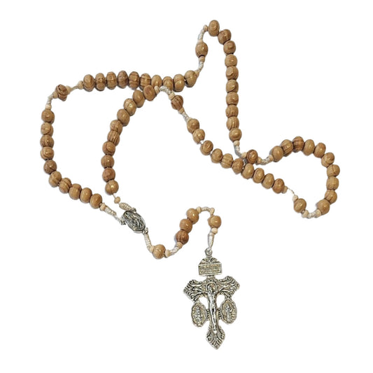 HANDMADE CARMLITE SIX DECADES CORD ROSARY