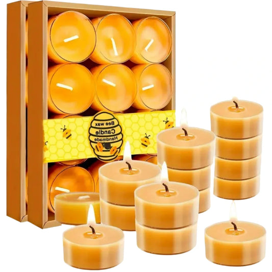 HOMEMADE BEESWAX TEA LIGHT CANDLES