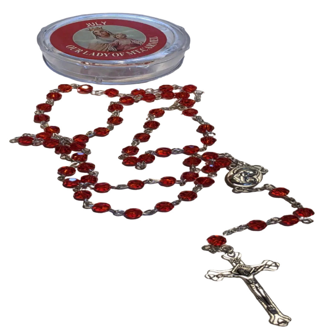 GEMSTONE SILVER ROSARY - JULY