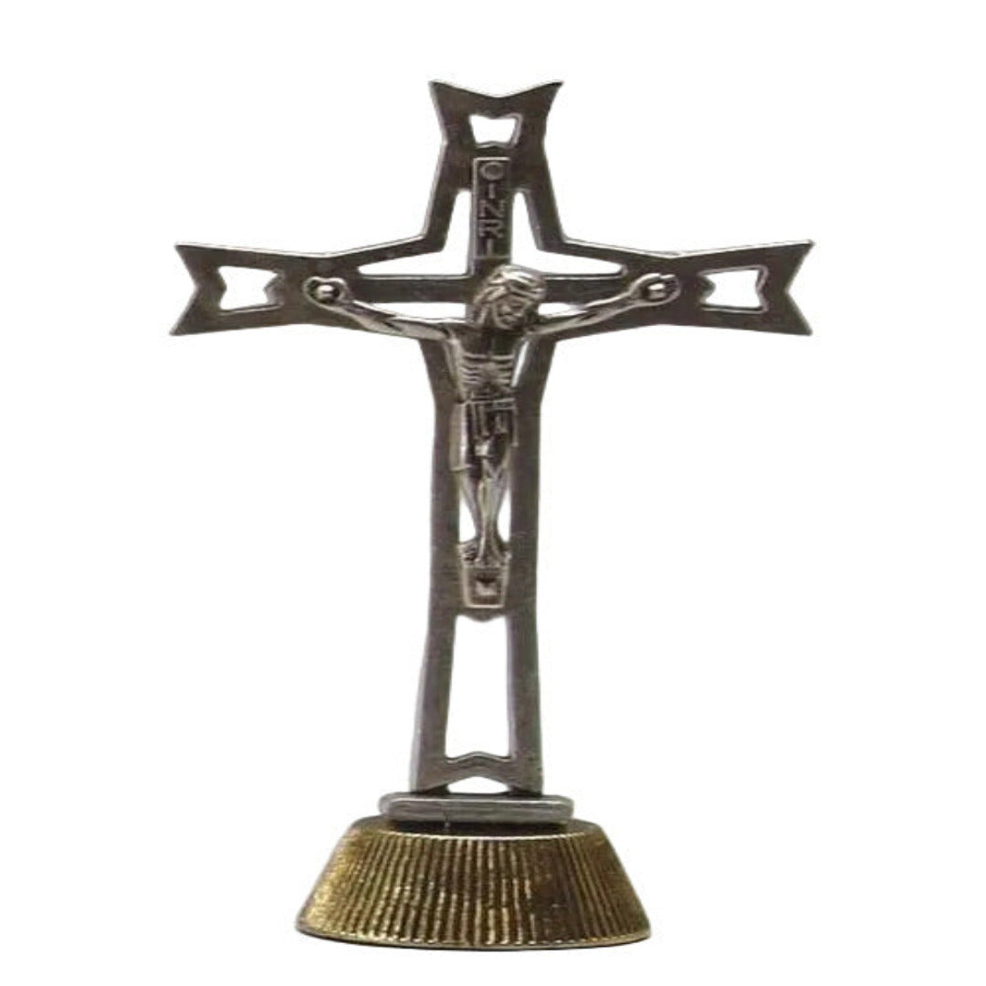 CRUCIFIX MAGNETIC METAL WITH BASE 60MM