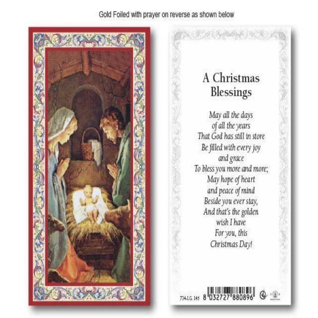 CHRISTMAS BLESSING - GOLD EDGE HOLY CARD