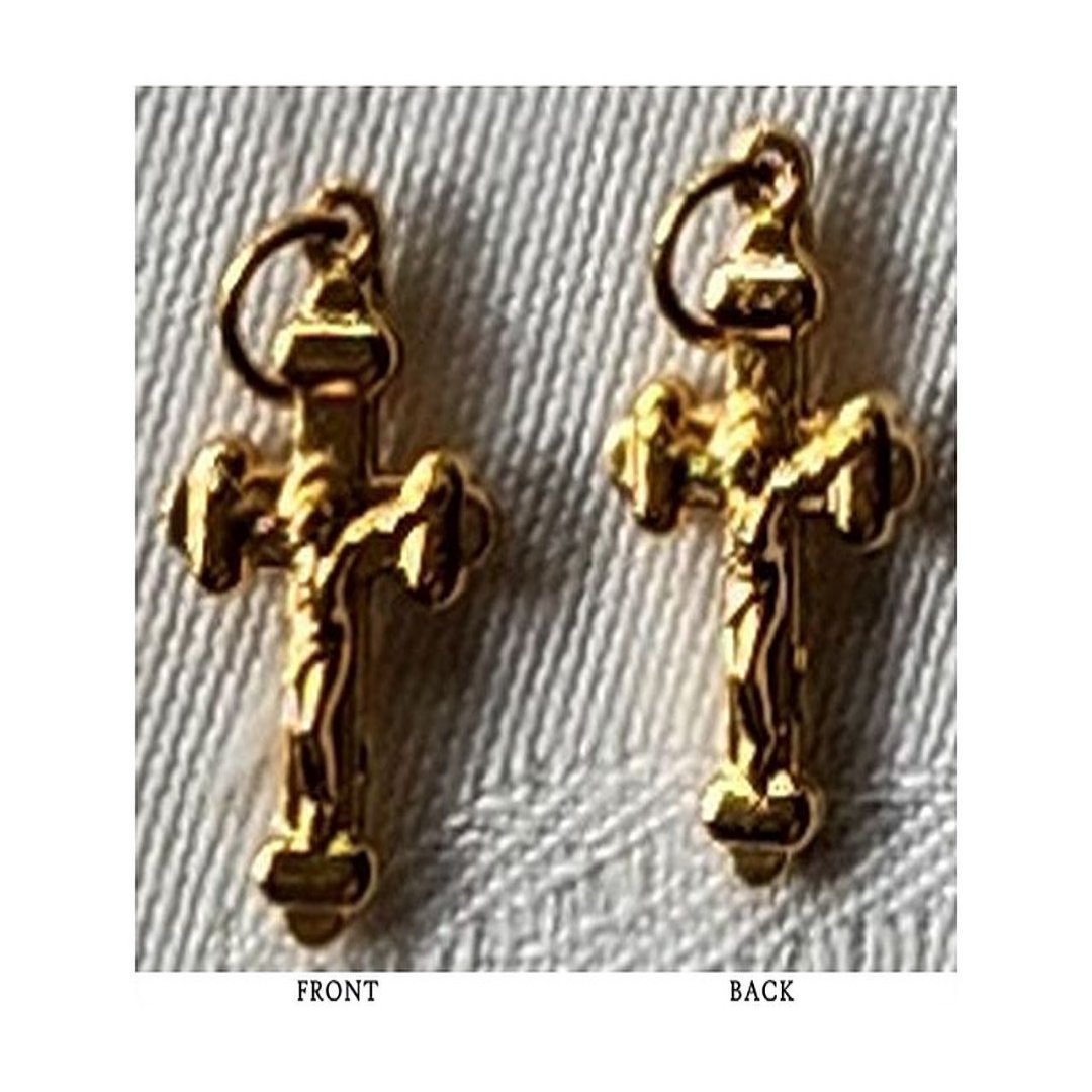 DOUBLE SIDED CRUCIFIX METAL GOLD