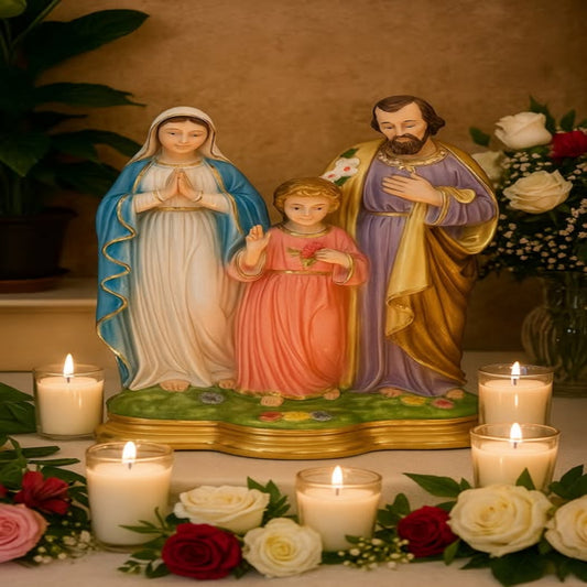 HOLY FAMILY STATUE 30CM