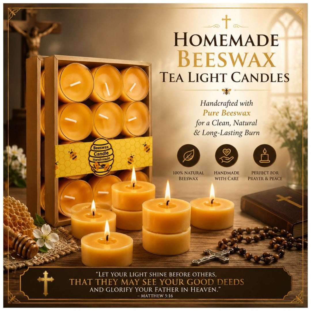 HOMEMADE BEESWAX TEA LIGHT CANDLES