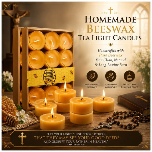 HOMEMADE BEESWAX TEA LIGHT CANDLES