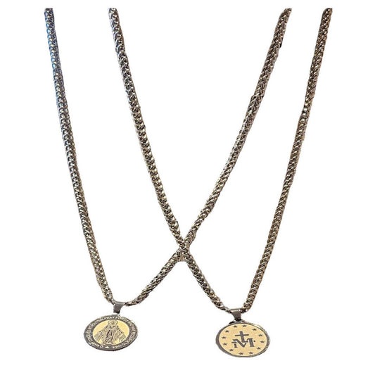 OUR LADY OF THE MIRACULOUS MEDAL IN SILVER NECKLACE
