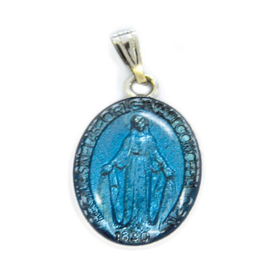 MIRACULOUS MEDAL BLUE ENAMEL