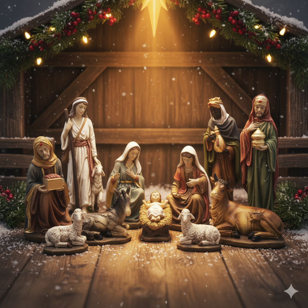 NATIVITY SET RESIN - 11 PCS - 250MM