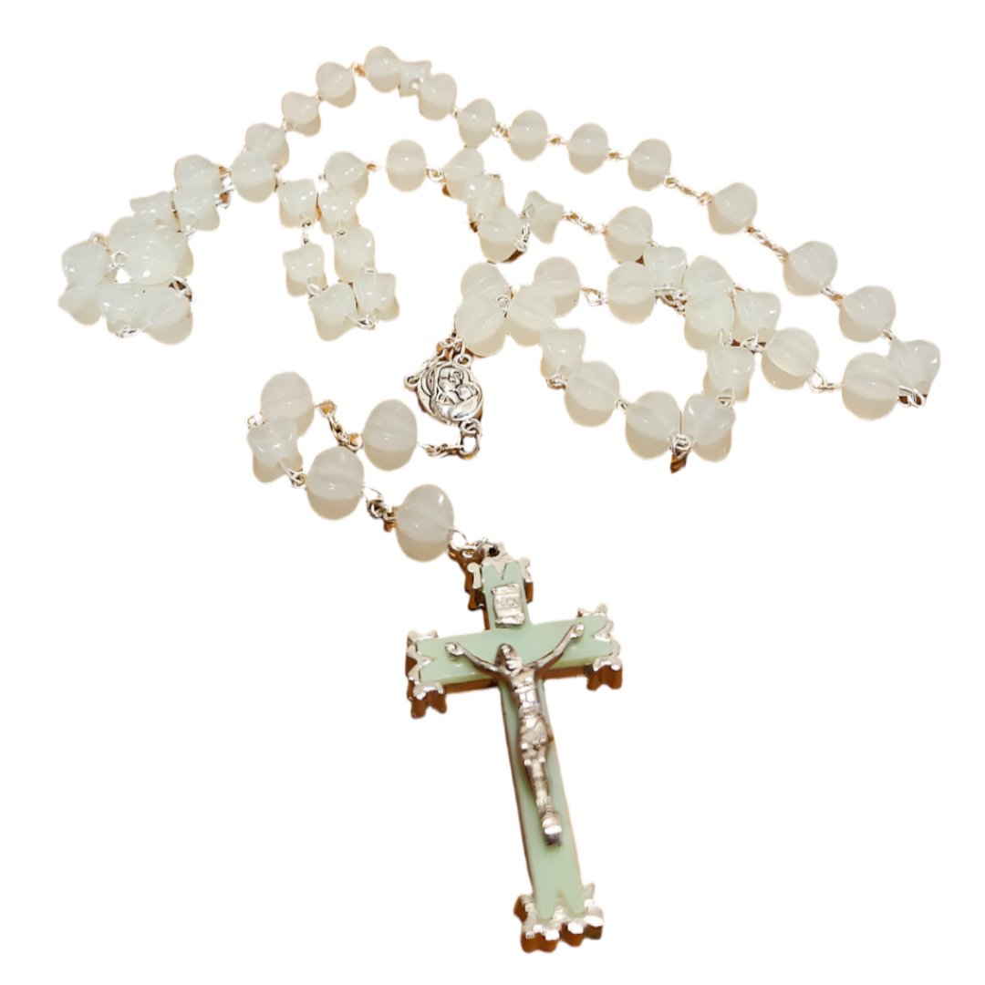 SILVER LUMINOUS BEADS ROSARY