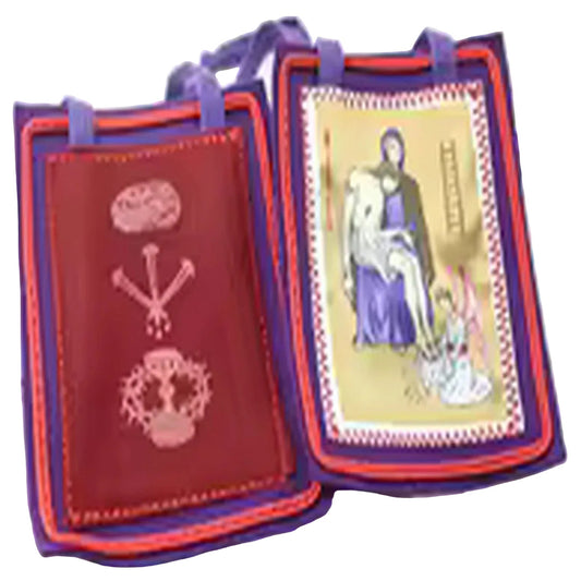 PURPLE SCAPULAR OF BENEDICTION AND PROTECTION  LARGE