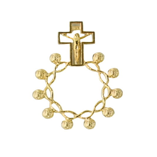 ROSARY RING IN METAL GOLD