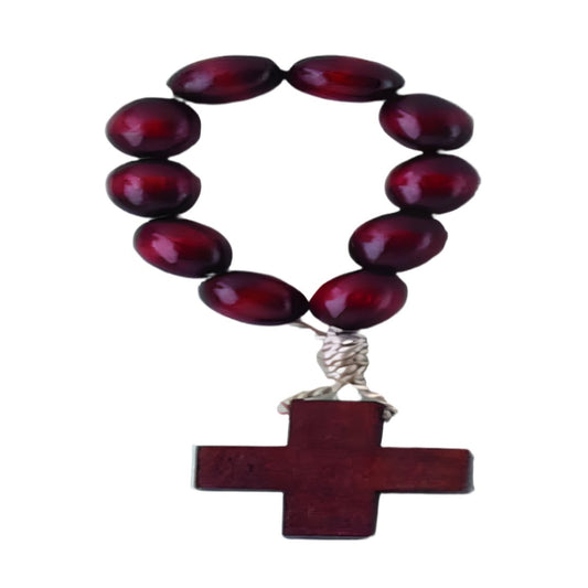 ROSARY RING IN WOOD BEADS