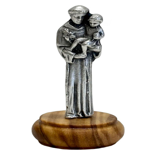 ST ANTHONY MINI STATUE ON WOOD BASE