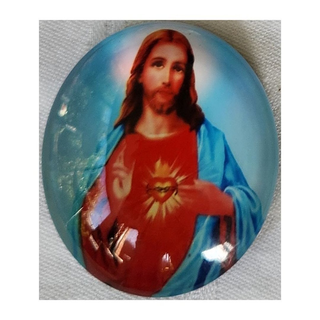 SACRED HEART OF JESUS GLASS MAGNET