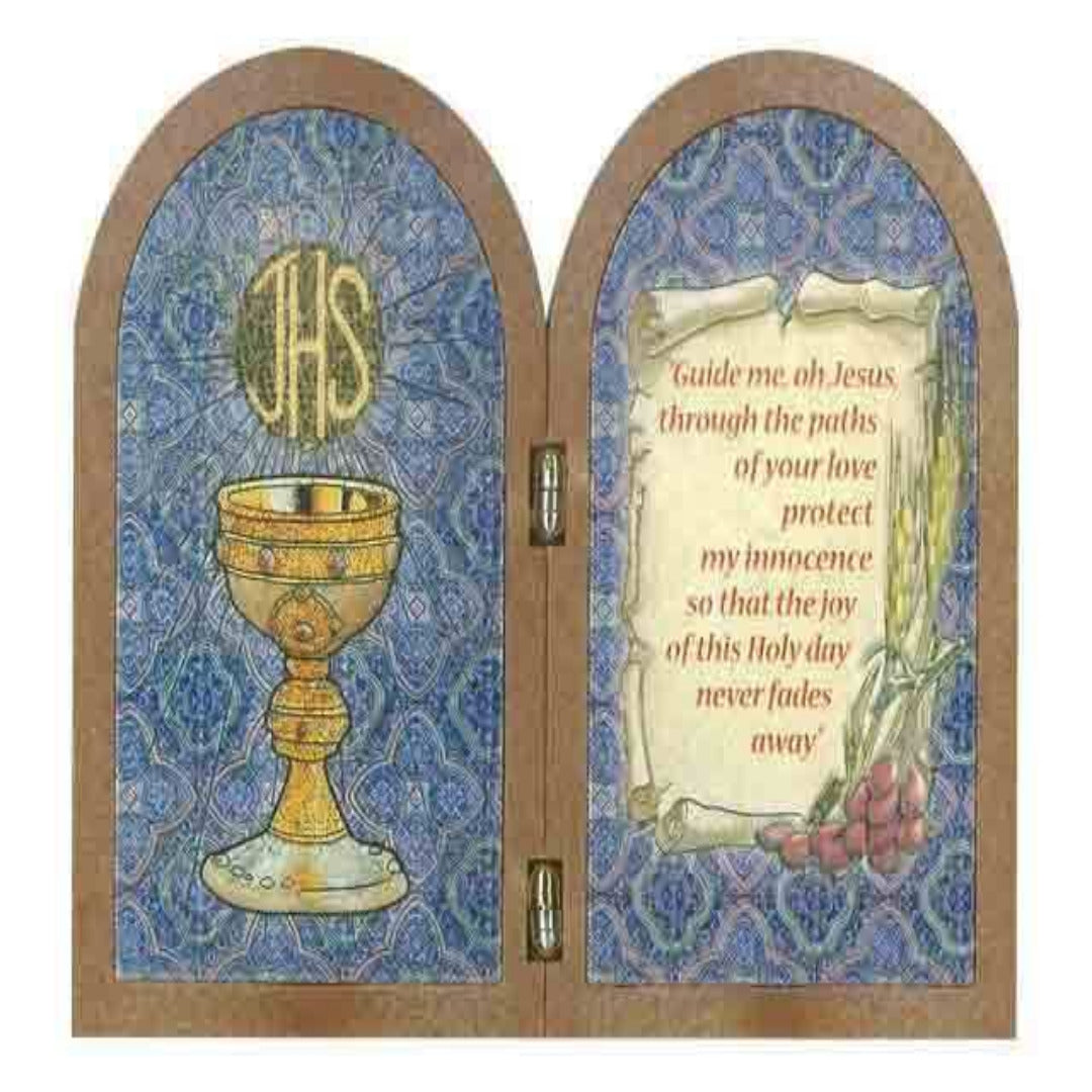 BI FOLD COMMUNION PLAQUE CHALICE