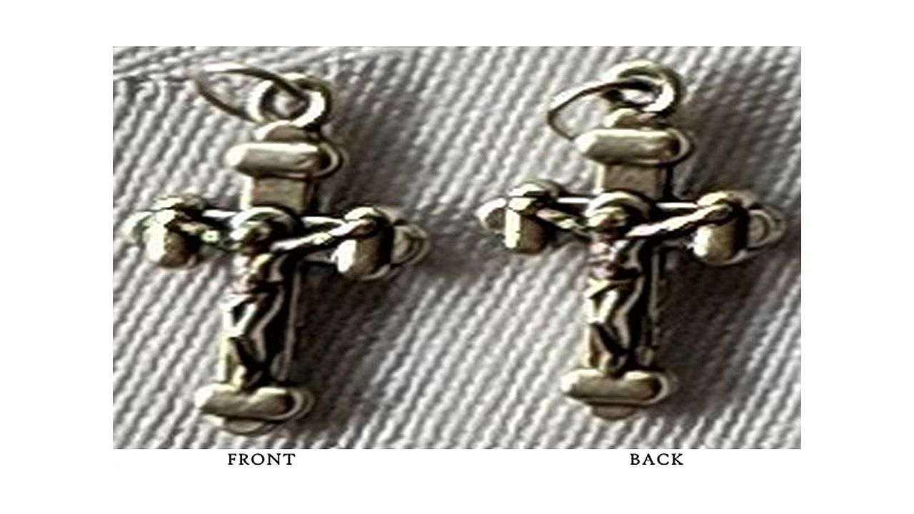 DOUBLE SIDED CRUCIFIX METAL SILVER