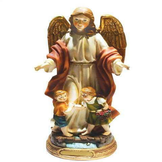 GUARDIAN ANGEL WITH CHILDREN STATUE 12CM