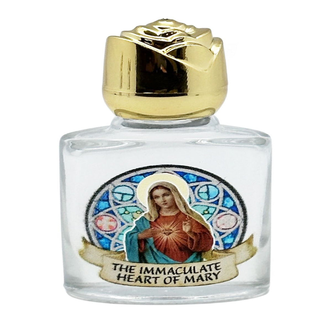 HOLY WATER BOTTLE GLASS – IMMACULATE HEART OF MARY