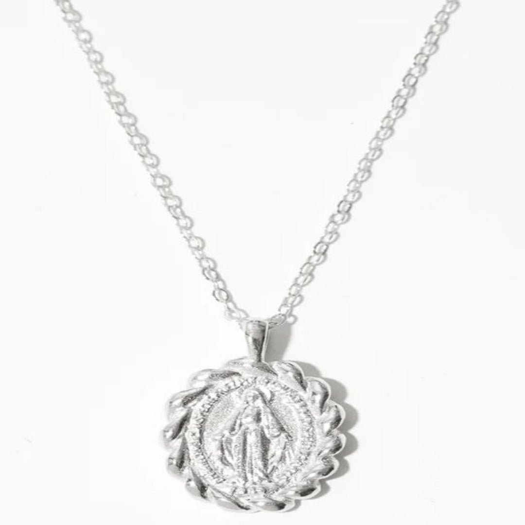 SILVER MIRACULOUS MEDAL NECKLACE