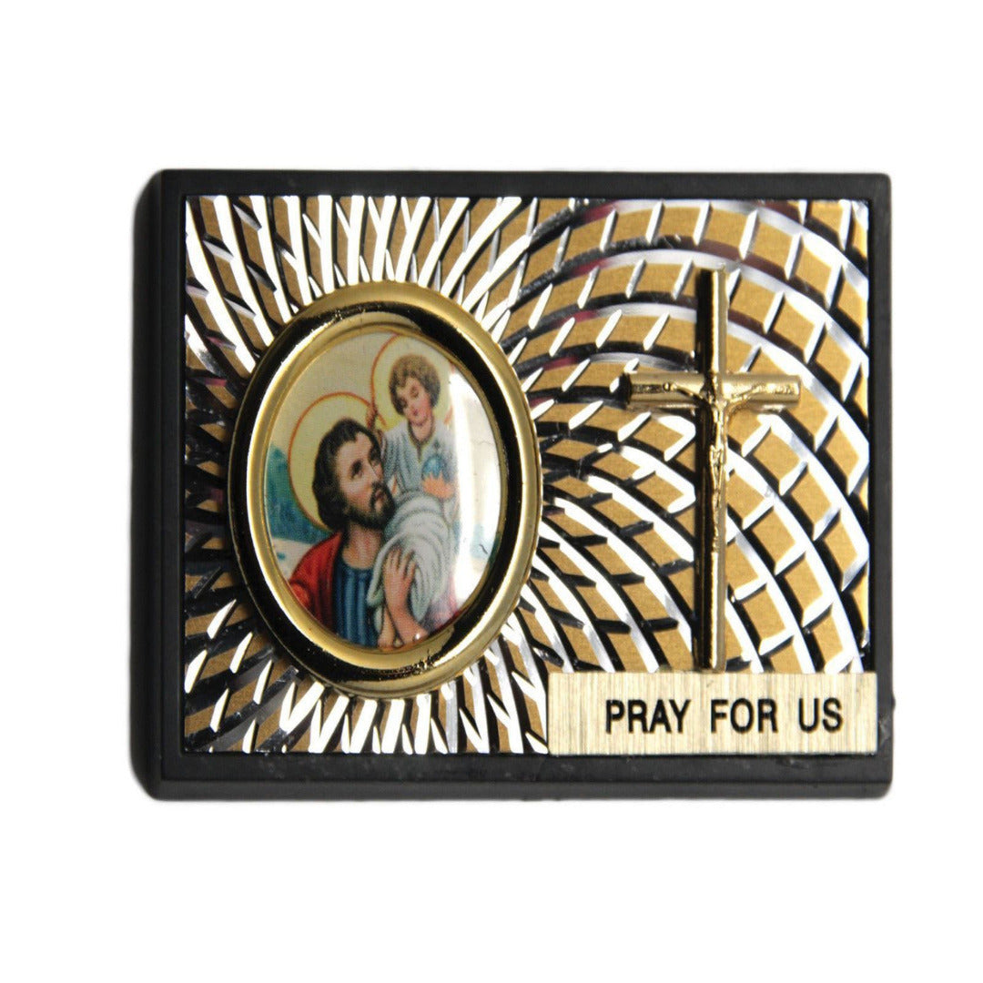 CAR PLAQUE - ST CHRISTOPHER WITH CRUCIFIX