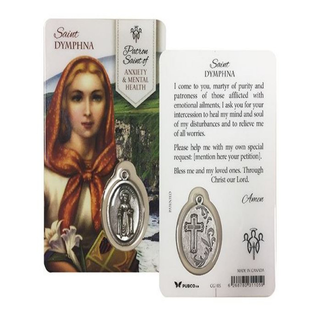 LAMINATED CARD & MEDAL – ST DYMPHNA