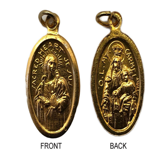 SCAPULAR MEDAL IN GOLD ALUMINIUM 22MM