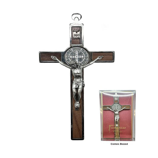 ST BENEDICT WOOD/METAL CRUCIFIX